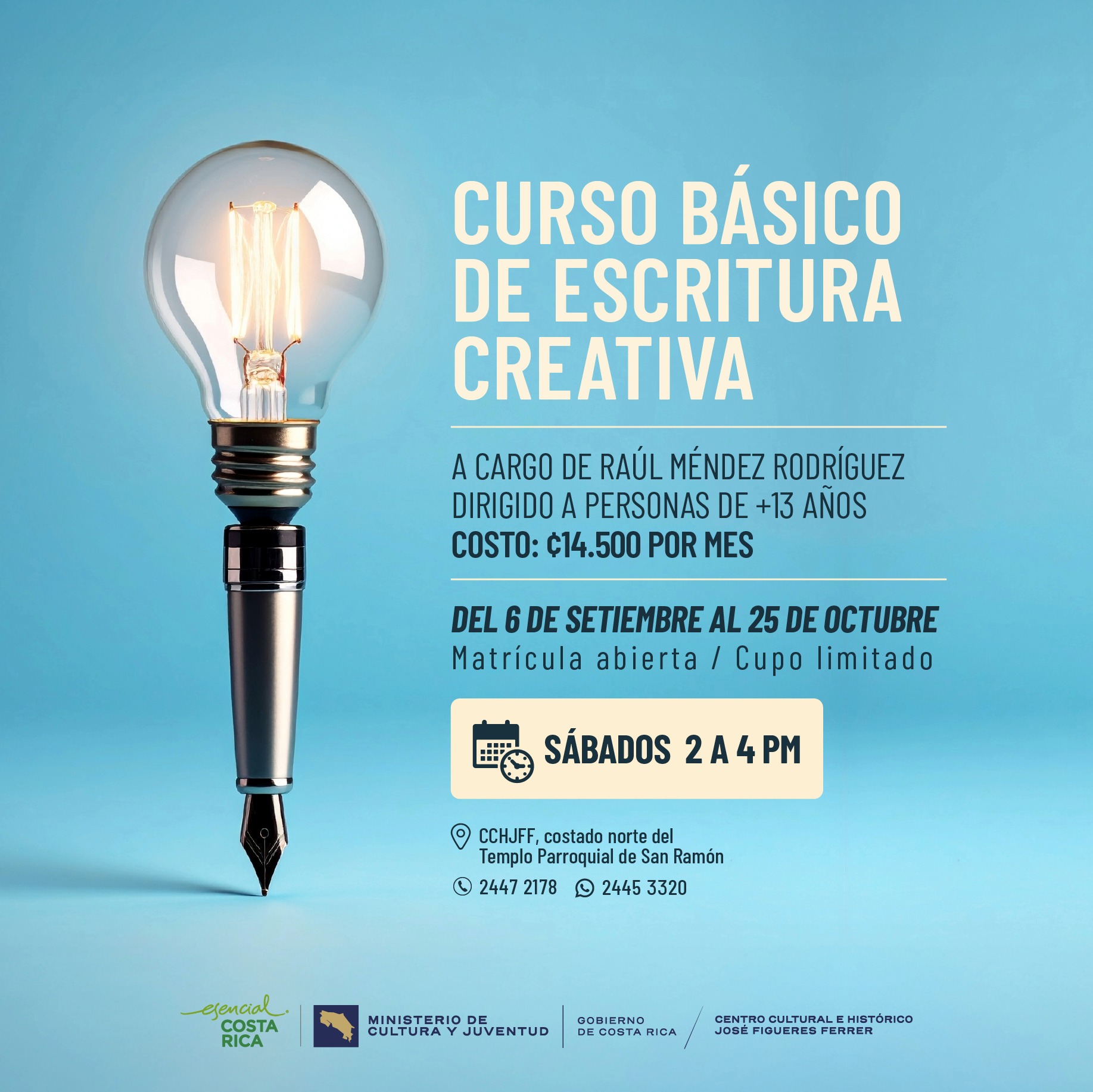 Afiche del Curso Básico de Escritura Creativa
